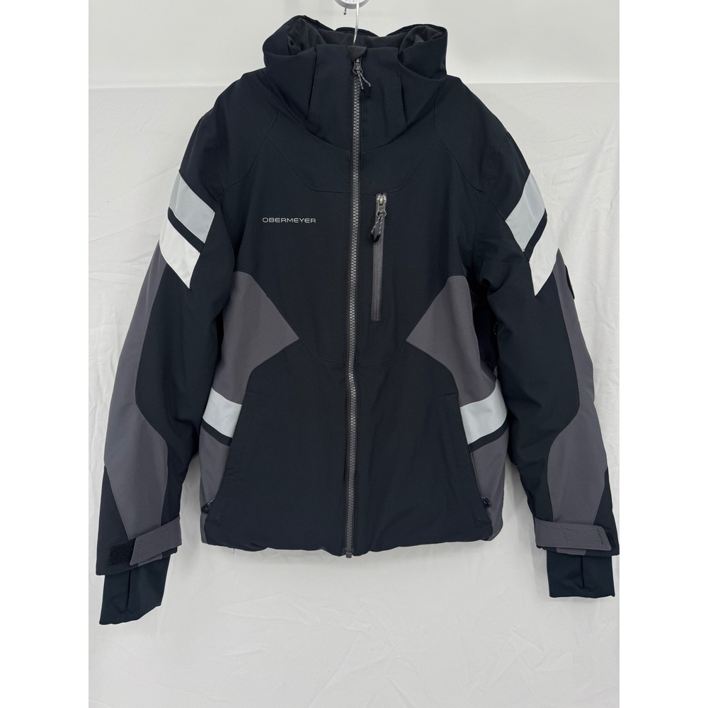 Obermeyer Ski Jacket Teen M (10-12) Black Gray Colorblock Insulated